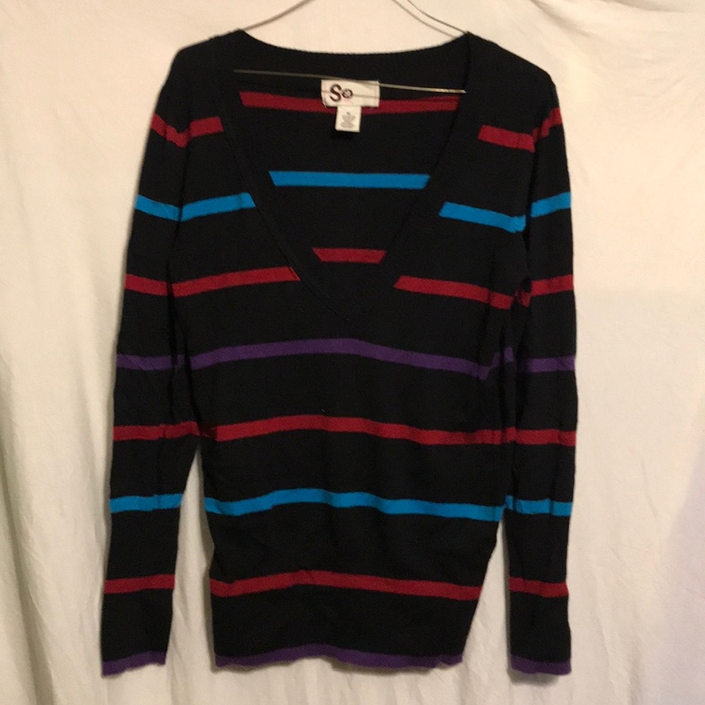 V-neck sweater multicolored size extra-large